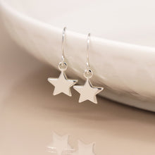 Load image into Gallery viewer, Silver Plated Star Drop Earrings - POM