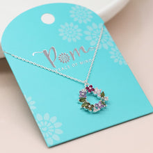 Load image into Gallery viewer, Silver Plated Floral Crystal Circle Necklace - POM