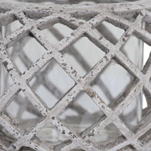 Load image into Gallery viewer, Round Ceramic Lattice Hurricane Lantern