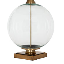 Load image into Gallery viewer, Lunel Glass Orb Table Lamp With Edged Linen Shade