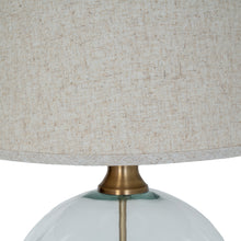 Load image into Gallery viewer, Lunel Glass Orb Table Lamp With Edged Linen Shade