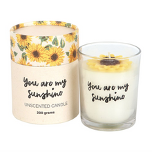 Load image into Gallery viewer, You Are My Sunshine Candle with 3D Sunflower