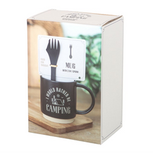 Load image into Gallery viewer, I Would Rather Be Camping Mug with 3-in-1 Spork
