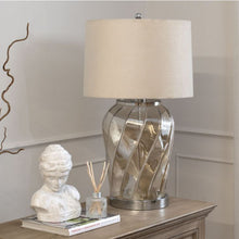 Load image into Gallery viewer, Ambassador Metallic Glass Lamp With Velvet Shade