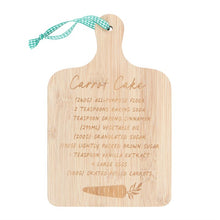 Load image into Gallery viewer, Carrot Cake Recipe Bamboo Serving Board