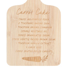 Load image into Gallery viewer, Carrot Cake Recipe Bamboo Serving Board