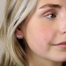 Load image into Gallery viewer, Sterling Silver Crystal Dragonfly Stud Earrings - POM