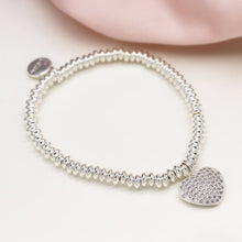 Load image into Gallery viewer, Silver Plated Heart Bracelet