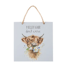 Load image into Gallery viewer, 'Messy Hair Don't Care' Wooden Plaque
