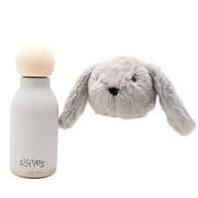Load image into Gallery viewer, Theo The Plush Bunny Grey Stainless Steel Water Bottle 23cm / 450ml