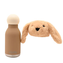 Load image into Gallery viewer, Oatey The Plush Bunny Light Brown Stainless Steel Water Bottle 23cm / 450ml