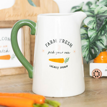 Load image into Gallery viewer, Farm Fresh Carrot Patch Ceramic Flower Jug