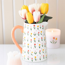 Load image into Gallery viewer, Tulip Print Ceramic Flower Jug