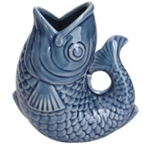 Load image into Gallery viewer, Small Blue Porcelain Fish Vase/Jug