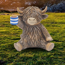 Load image into Gallery viewer, Highland Cow Holding A Cup Of Tea/Coffee