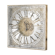 Load image into Gallery viewer, Large Mirrored Square Framed Clock With Moving Mechanism