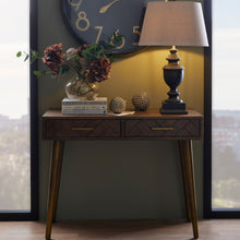 Load image into Gallery viewer, Havana Gold 2 Drawer Console Table