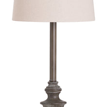 Load image into Gallery viewer, Calven Antiqued Table Lamp With Natural Shade