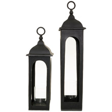 Load image into Gallery viewer, Farrah Collection Black Cast Tall Loop Top Lantern
