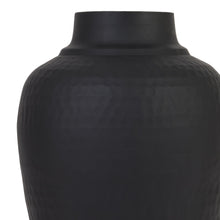 Load image into Gallery viewer, Matt Black Hammered Small Vase With Lid