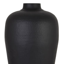 Load image into Gallery viewer, Matt Black Medium Hammered Vase Without Lid