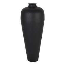 Load image into Gallery viewer, Matt Black Large Hammered Vase With Lid