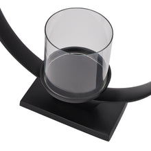 Load image into Gallery viewer, Black Hoop Large Hurricane Lantern