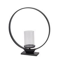 Load image into Gallery viewer, Black Hoop Large Hurricane Lantern