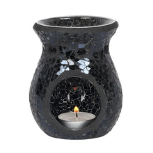 Load image into Gallery viewer, Black Mosaic Crackle Melt / Oil Burner - 11cm **IMPERFECTION**
