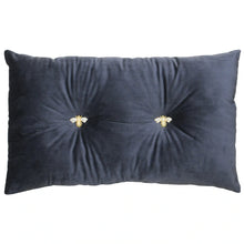 Load image into Gallery viewer, Bumble Bee Velvet Boudoir Cushion - Black
