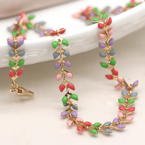 Golden And Pastel Epoxy Droplets Necklace - POM