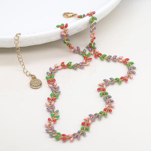 Golden And Pastel Epoxy Droplets Necklace - POM