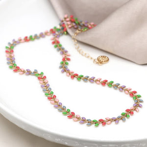 Golden And Pastel Epoxy Droplets Necklace - POM