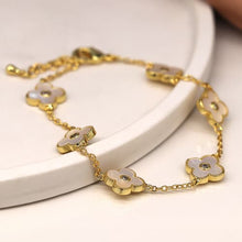 Load image into Gallery viewer, Gold Plated Crystal Edged Quatrefoil Necklace - POM
