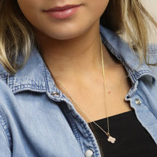 Load image into Gallery viewer, Gold Plated Crystal Edged Quatrefoil Necklace - POM
