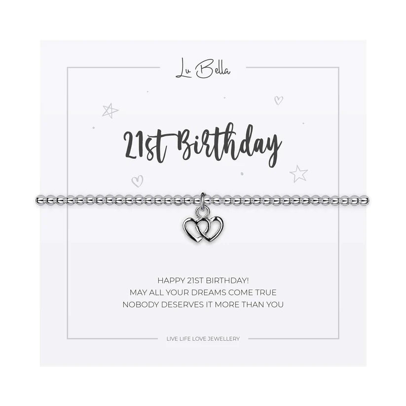 '21st Birthday' Sentiments Friendship Bracelet