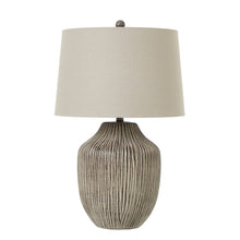 Load image into Gallery viewer, Ochre Carved Textured Table Lamp With Linen Shade
