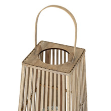 Load image into Gallery viewer, Medium Silo Wicker Lantern With Glass Holder
