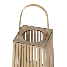 Load image into Gallery viewer, Small Silo Wicker Lantern With Glass Holder
