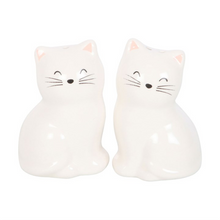 Load image into Gallery viewer, White Cat Shaped Salt and Pepper Shakers

