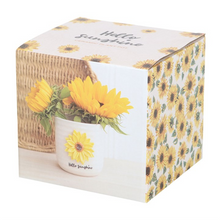 Load image into Gallery viewer, Hello Sunshine Plant Pot with 3D Sunflower

