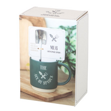 Load image into Gallery viewer, Ace of Spades Mug with Spade Spoon

