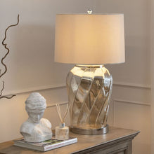 Load image into Gallery viewer, Ambassador Metallic Glass Lamp With Velvet Shade
