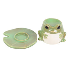 Load image into Gallery viewer, Frog Shaped Oil Burner and Lily Pad Plate
