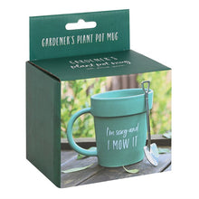 Load image into Gallery viewer, Sexy and I Mow It Pot Mug and Shovel Spoon

