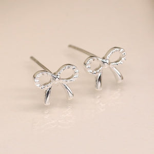 Sterling Silver Little Bow Stud Earrings - POM