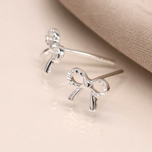 Sterling Silver Little Bow Stud Earrings - POM
