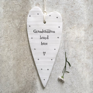 Porcelain Heart - Grandchildren Loved Here