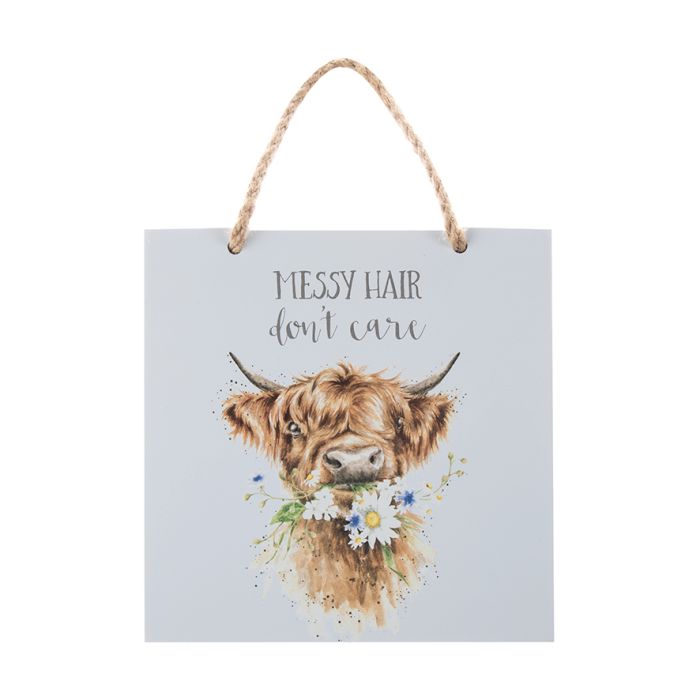 'Messy Hair Don't Care' Wooden Plaque