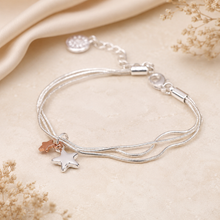 Load image into Gallery viewer, Triple Chain Bracelet With Rose Gold/Silver Stars - POM
